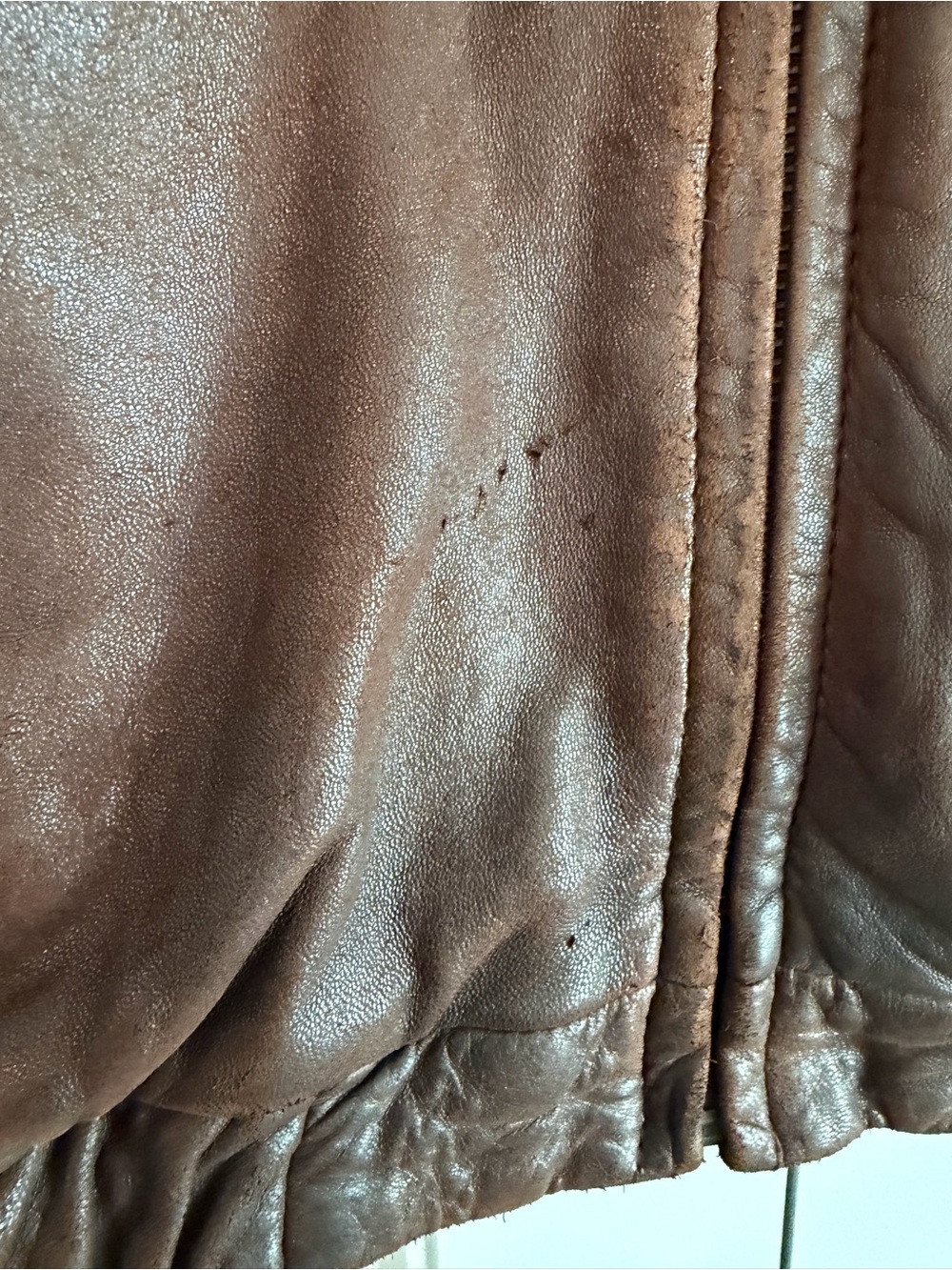 Polo Ralph Lauren Vintage Genuine Leather Brown Jacket Men's Size XL Shows Wear - Picture 5 of 16